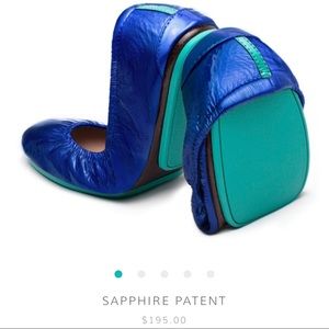 Tieks Sapphire Patent Flats - like new!! Size 10
